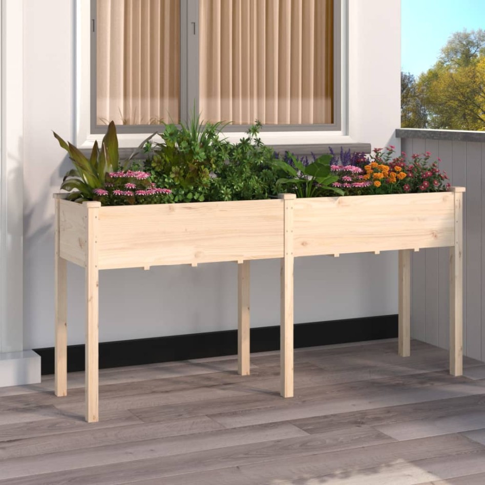 Jardinera con forro madera maciza de abeto 161x45x76