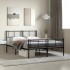 Estructura cama sin colchón con estribo metal negro 140x200