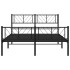Estructura cama sin colchón con estribo metal negro 140x200