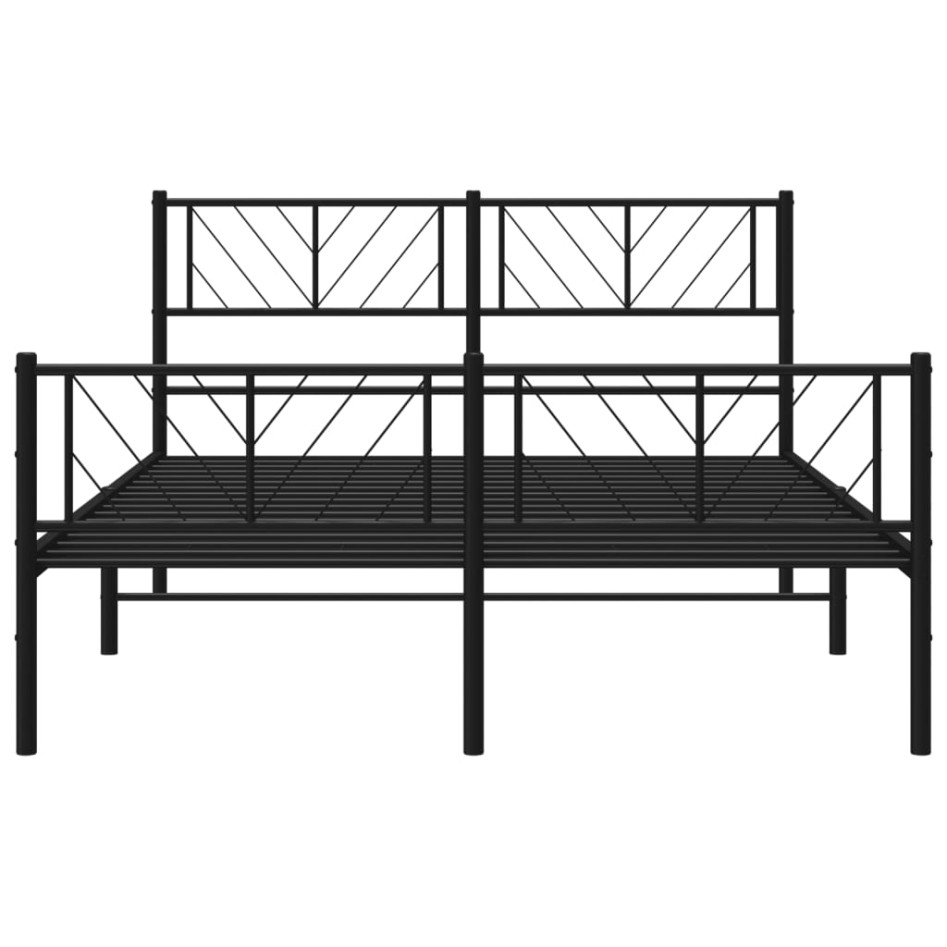 Estructura cama sin colchón con estribo metal negro 140x200