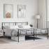 Estructura cama sin colchón con estribo metal negro 180x200