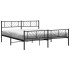 Estructura cama sin colchón con estribo metal negro 180x200