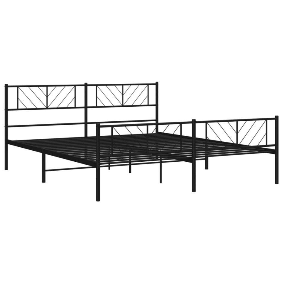 Estructura cama sin colchón con estribo metal negro 180x200