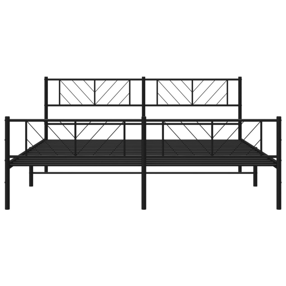 Estructura cama sin colchón con estribo metal negro 180x200