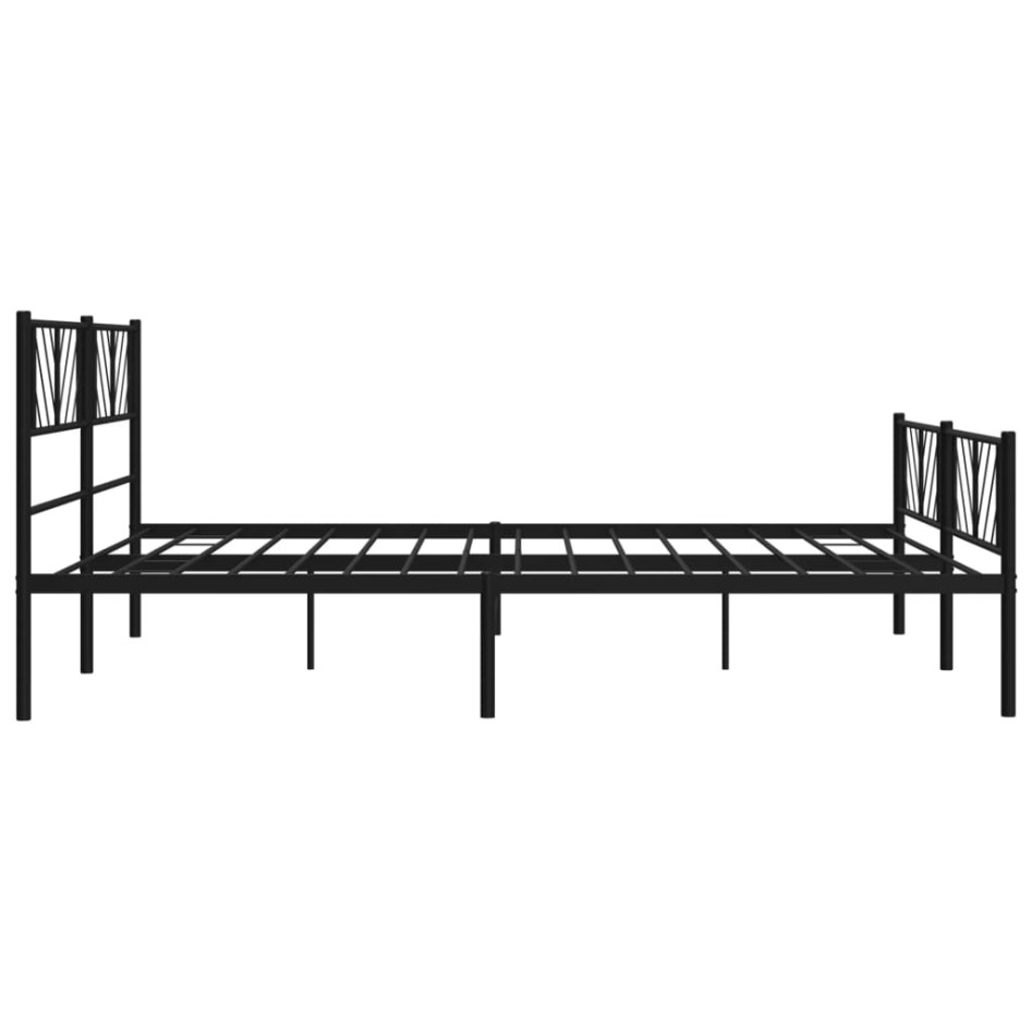 Estructura cama sin colchón con estribo metal negro 180x200