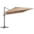Sombrilla voladiza jardín luces LED poste aluminio taupe 4x3