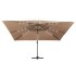 Sombrilla voladiza jardín luces LED poste aluminio taupe 4x3