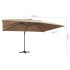 Sombrilla voladiza jardín luces LED poste aluminio taupe 4x3
