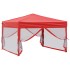 Carpa para fiestas plegable con paredes laterales rojo 3x3