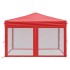 Carpa para fiestas plegable con paredes laterales rojo 3x3
