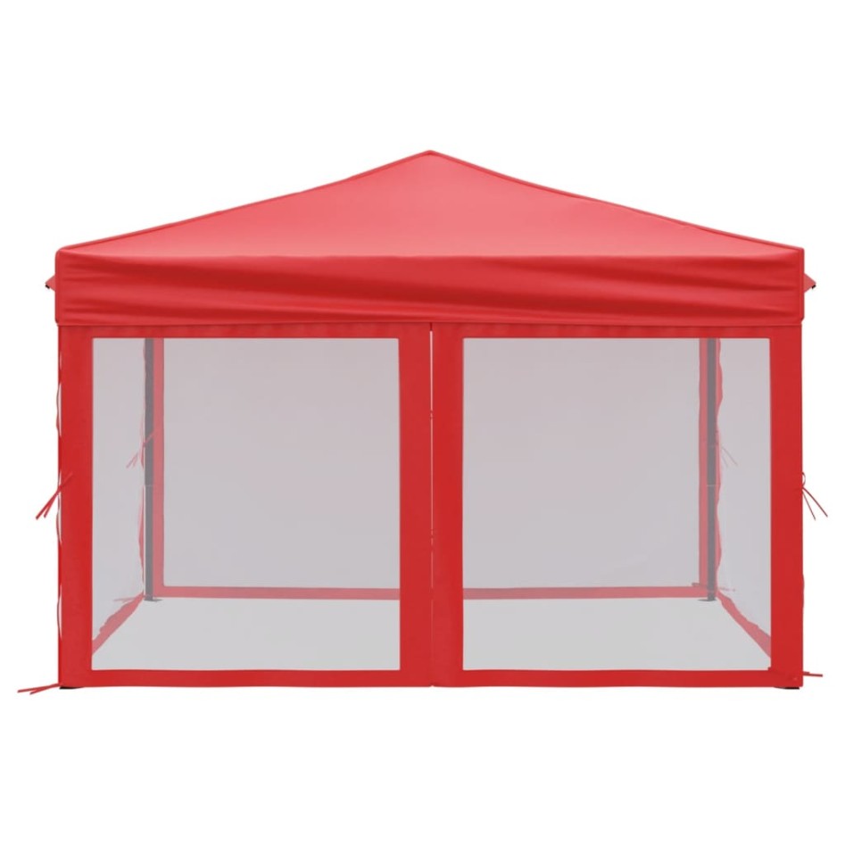 Carpa para fiestas plegable con paredes laterales rojo 3x3
