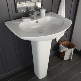 Lavabo de pie de cerámica blanco 650x520x200