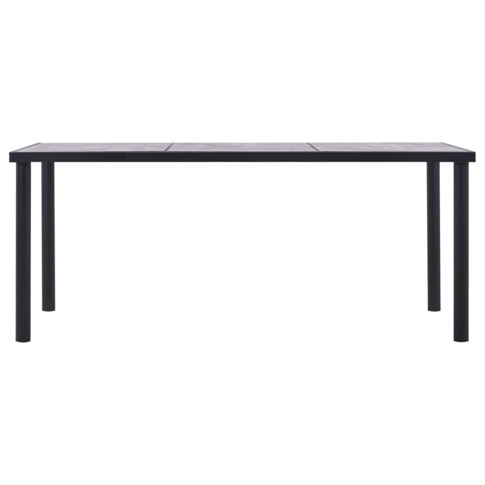 Mesa de comedor de MDF negro y gris hormigón 180x90x75