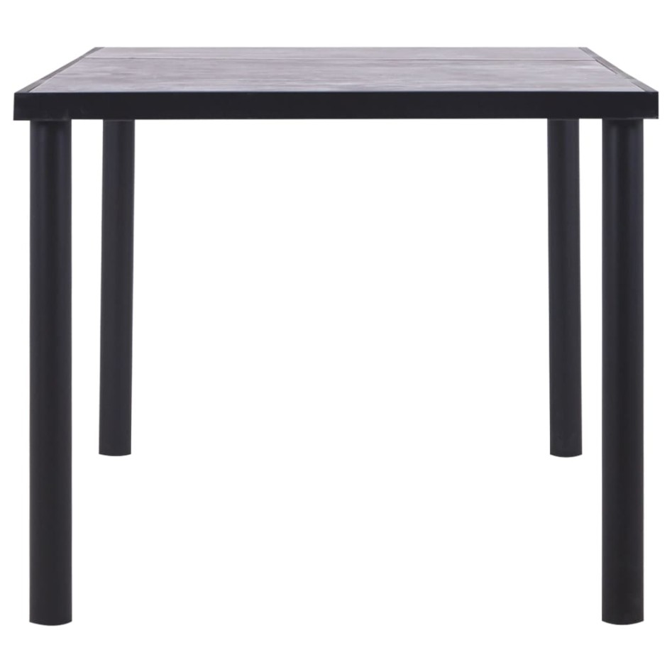 Mesa de comedor de MDF negro y gris hormigón 180x90x75