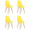 Sillas de comedor 4 unidades plástico amarillo