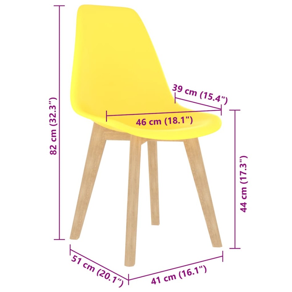 Sillas de comedor 4 unidades plástico