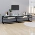 Mueble de TV vidrio templado color mármol blanco 180x40x40,5