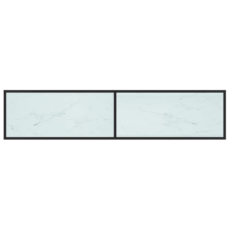 Mueble de TV vidrio templado color mármol blanco 180x40x40,5