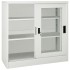Armario con puerta corredera gris claro acero 90x40x90