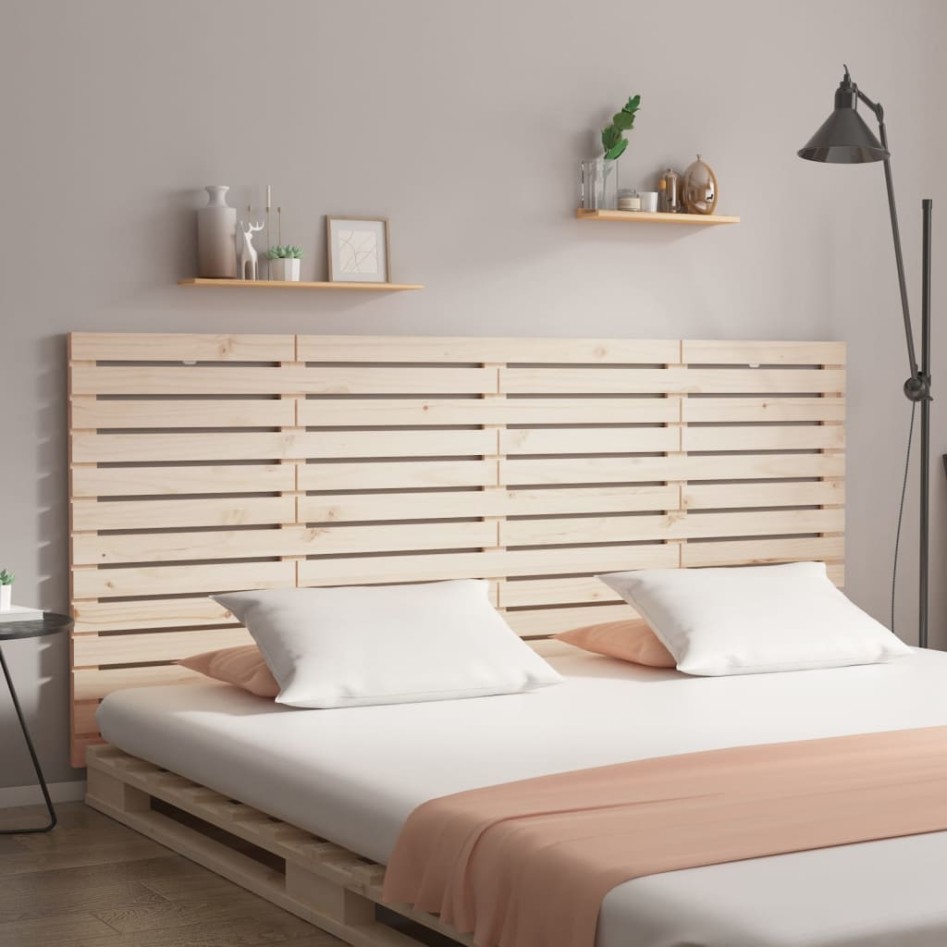 Cabecero de cama de pared madera maciza de pino 186x3x91,5
