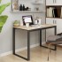 Escritorio de madera de ingeniería negro y roble 110x60x73