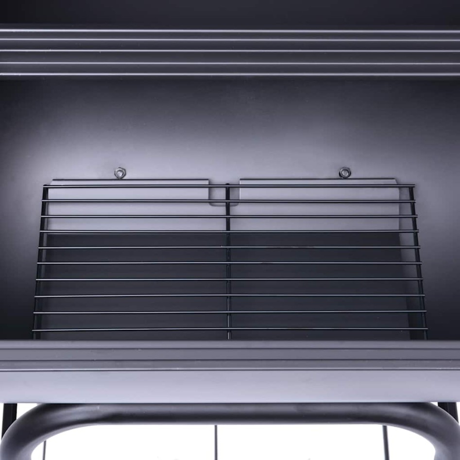 Barbacoa de carbón con ahumador y estante inferior