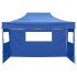 Carpa plegable profesional con 3 paredes acero azul 3x4