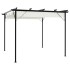 Pérgola con tejado retráctil acero color blanco crema 3x3
