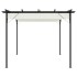 Pérgola con tejado retráctil acero color blanco crema 3x3