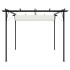 Pérgola con tejado retráctil acero color blanco crema 3x3