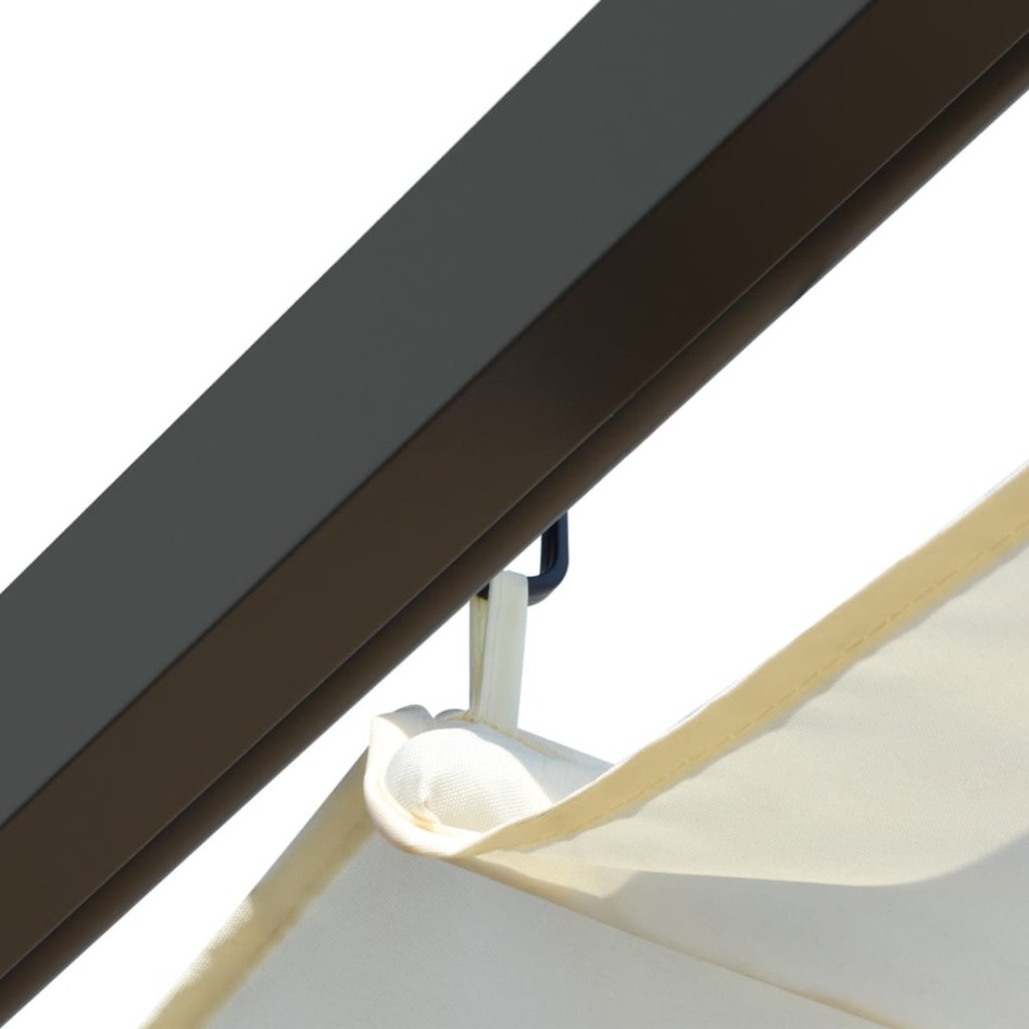 Pérgola con tejado retráctil acero color blanco crema 3x3