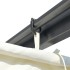 Pérgola con tejado retráctil acero color blanco crema 3x3