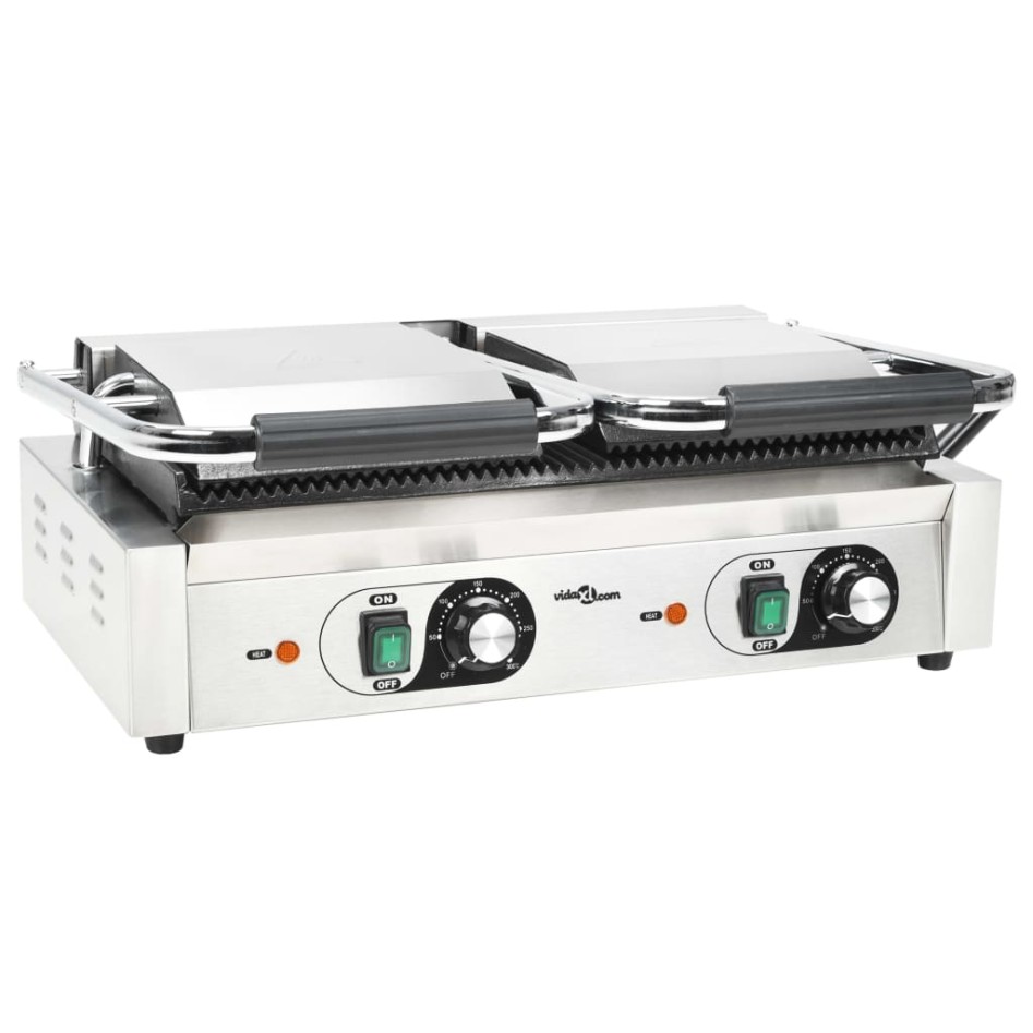 Grill parrilla estriada doble 3600 W 57x30,5x20