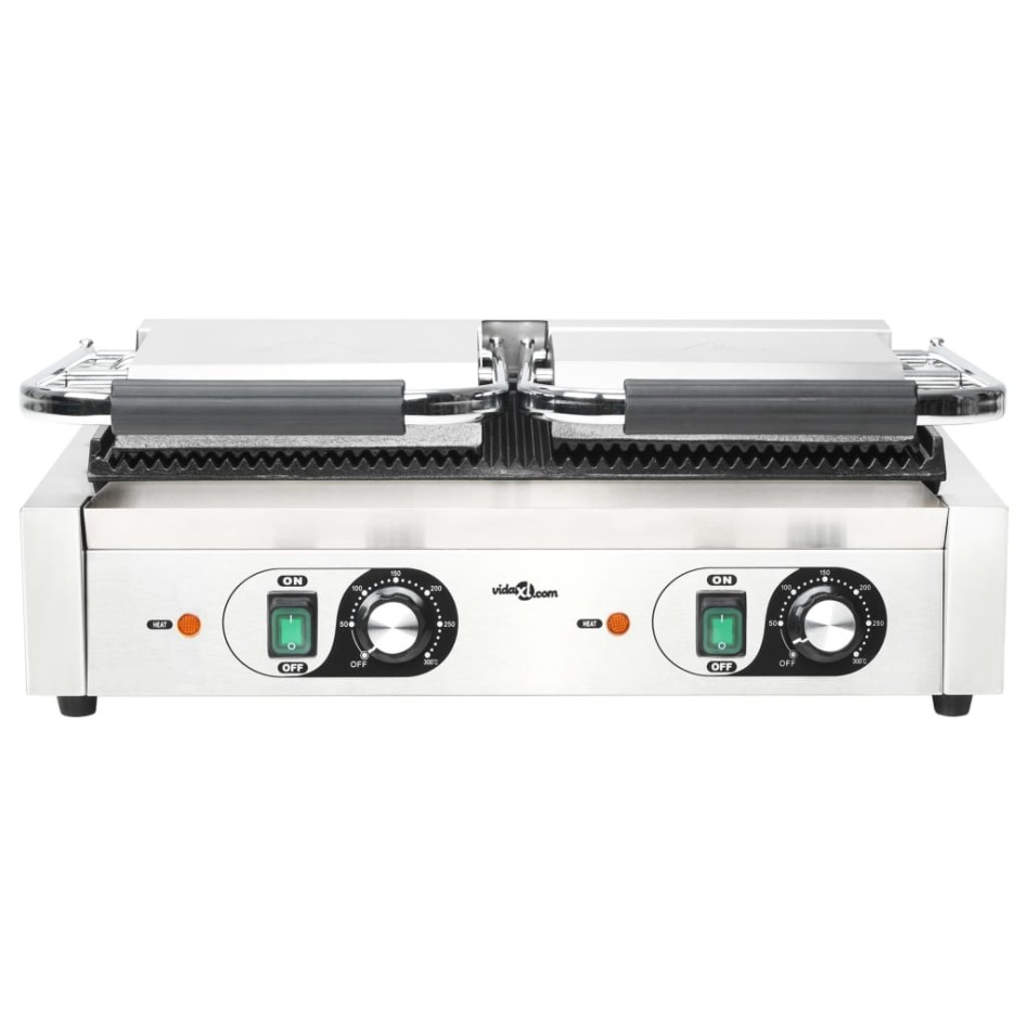 Grill parrilla estriada doble 3600 W 57x30,5x20