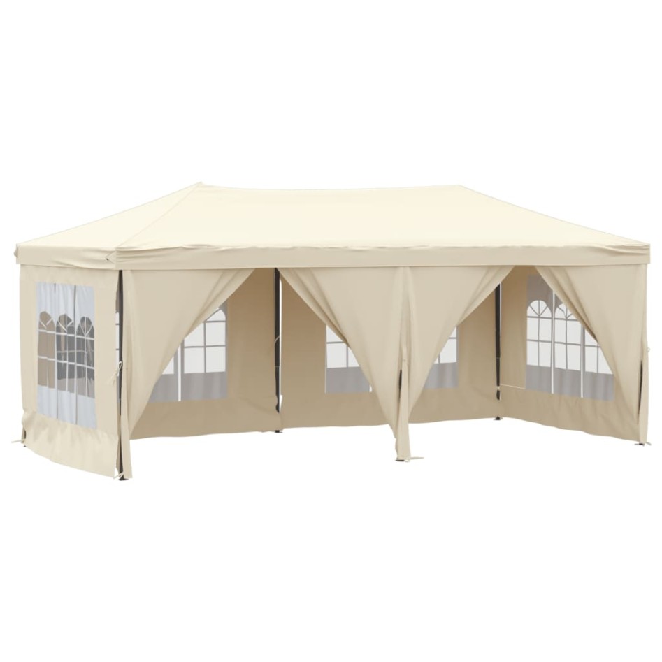 Carpa para fiestas plegable con paredes laterales crema 3x6