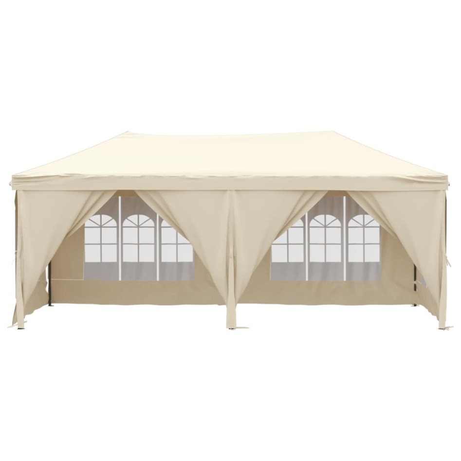 Carpa para fiestas plegable con paredes laterales crema 3x6