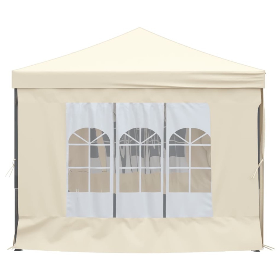 Carpa para fiestas plegable con paredes laterales crema 3x6