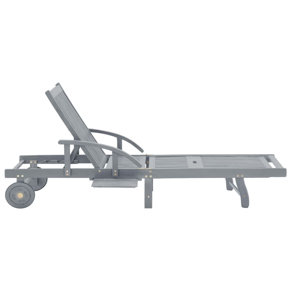 Tumbona de jardín con cojín madera maciza de