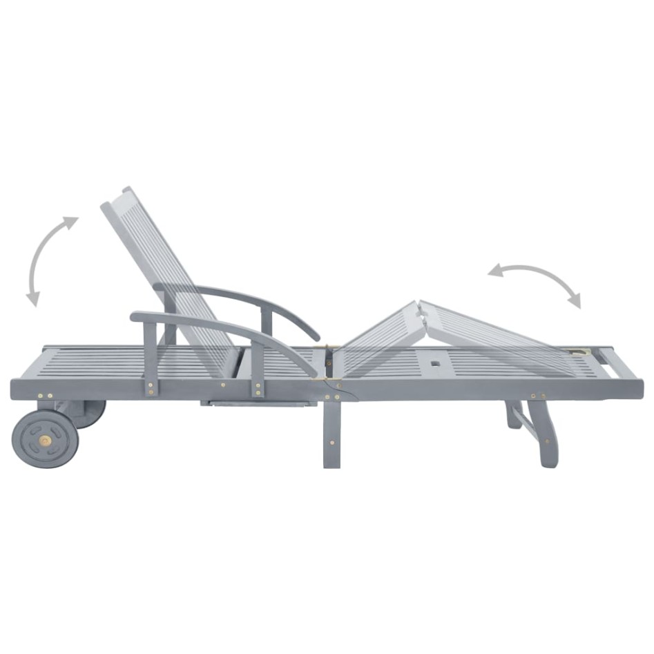 Tumbona de jardín con cojín madera maciza de