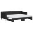 Sofá cama nido con colchón tela negro 80x200