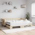 Sofá cama nido con colchón tela crema 90x200