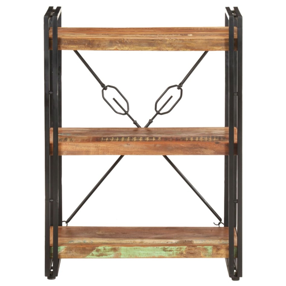 Estantería de 3 niveles de madera maciza reciclada 60x30x80