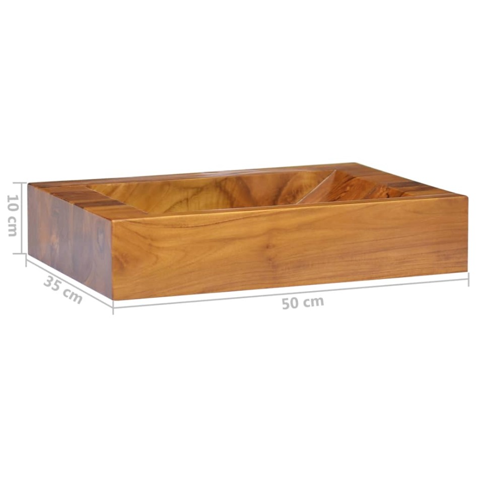 Lavabo de madera maciza de teca 50x35x10