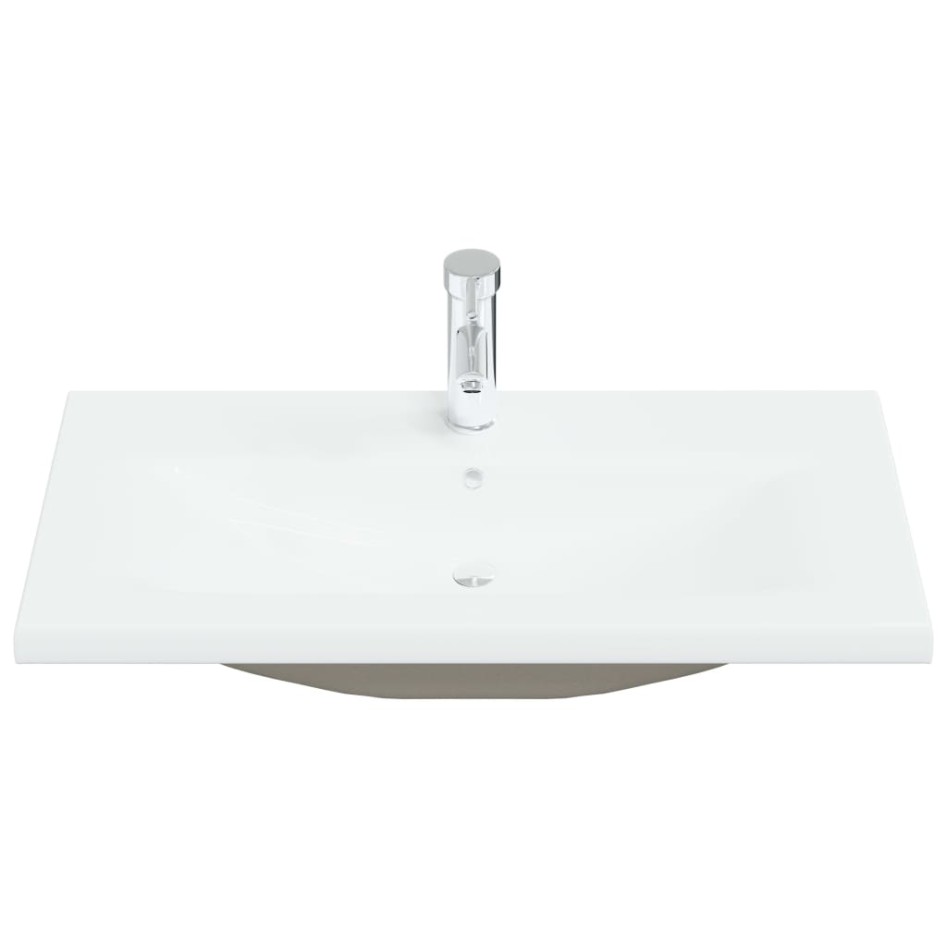 Lavabo empotrado con grifo cerámica blanco 81x39x18