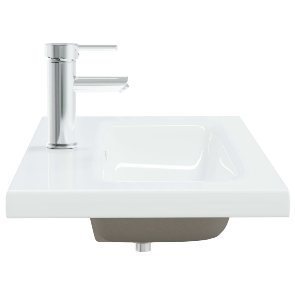 Lavabo empotrado con grifo cerámica blanco 81x39x18