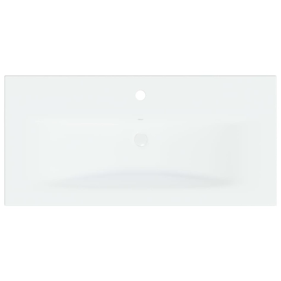 Lavabo empotrado con grifo cerámica blanco 81x39x18