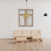 Juego de muebles de jardín 5 piezas madera maciza de pino