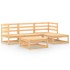 Juego de muebles de jardín 5 piezas madera maciza de