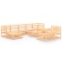 Juego de muebles de jardín 10 piezas madera maciza de