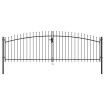 Puerta doble para valla con puntas de lanza 400x150 cm